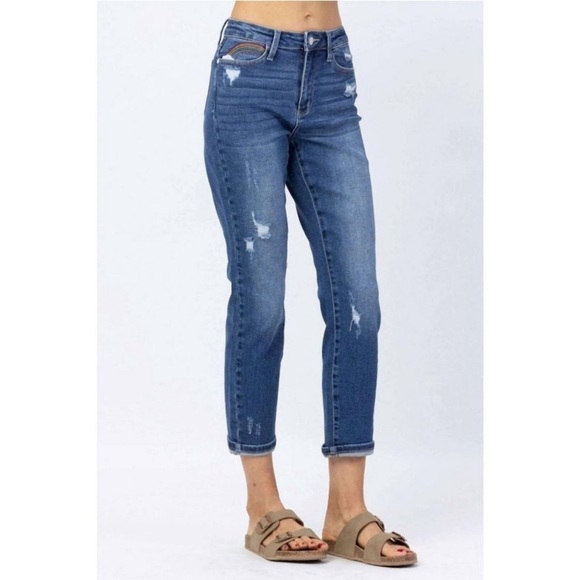 Judy Blue Denim - ⭐️⭐️⭐️Women’s Judy Blue Jeans size 11 with rainbow pocket